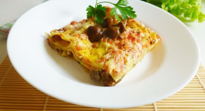 Лазанья с опятами