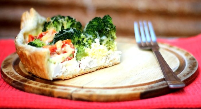Пирог с курицей и брокколи