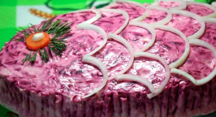 Селедка под шубой без картошки