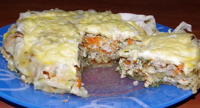 Ачма с мясом из лаваша