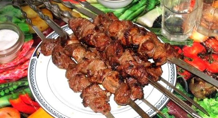 Шашлык в красном вине