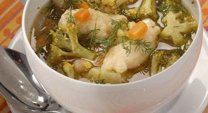 Овощной суп с клецками