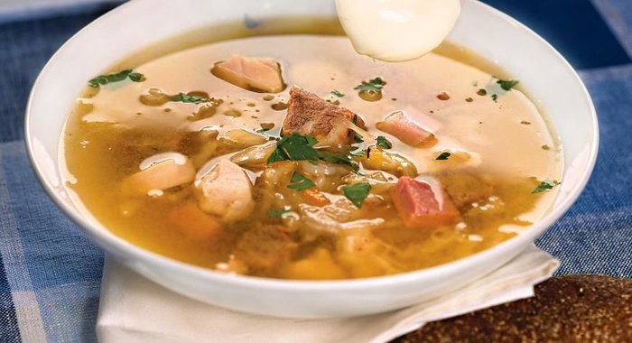 Щи петровские из квашеной капусты