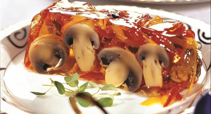 Заливное из шампиньонов