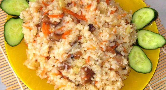 Рисовая каша с грибами
