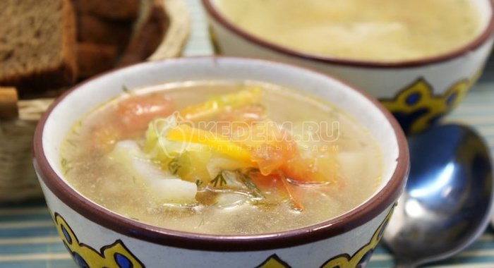 Овощной суп с курицей