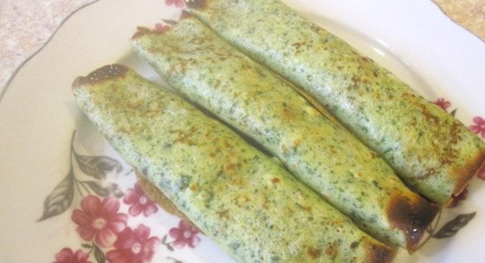 Блинчики, фаршированные ветчиной и сыром