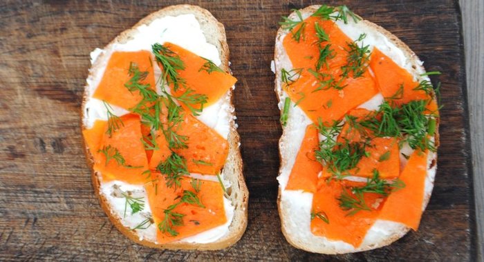 Гренки с запеченой тыквой