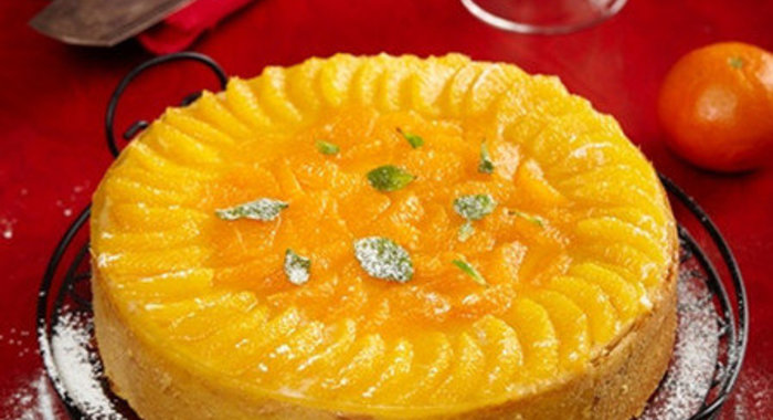 Новогодний мандариновый торт