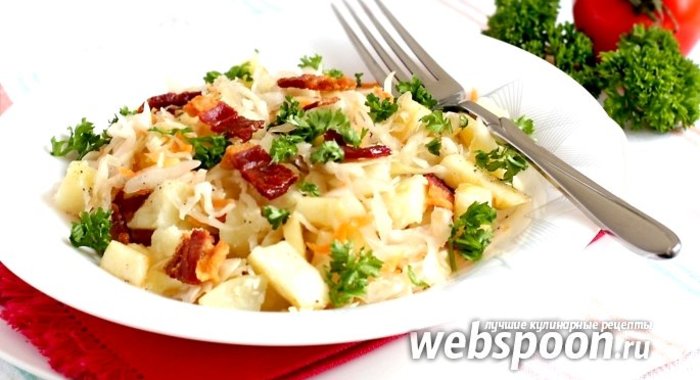 Пикантный картофельный салат с беконом