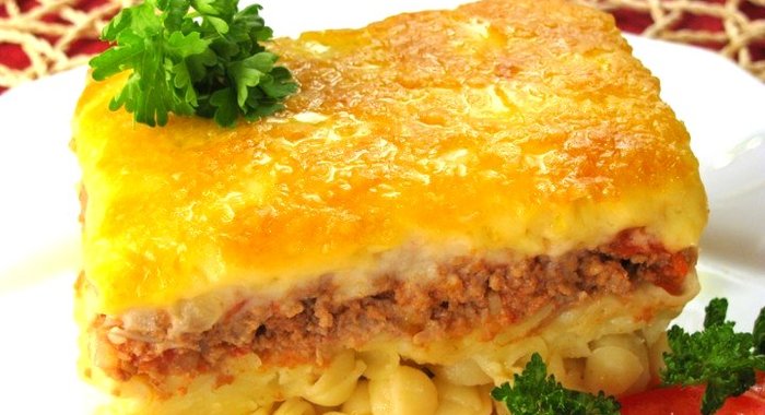 Запеканка с фаршем и макаронами