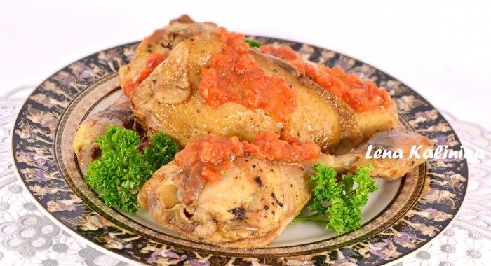 Куриные окорочка в остром апельсиновом маринаде в рукаве