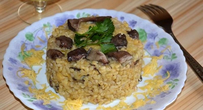 Булгур с грибами в стиле ризотто