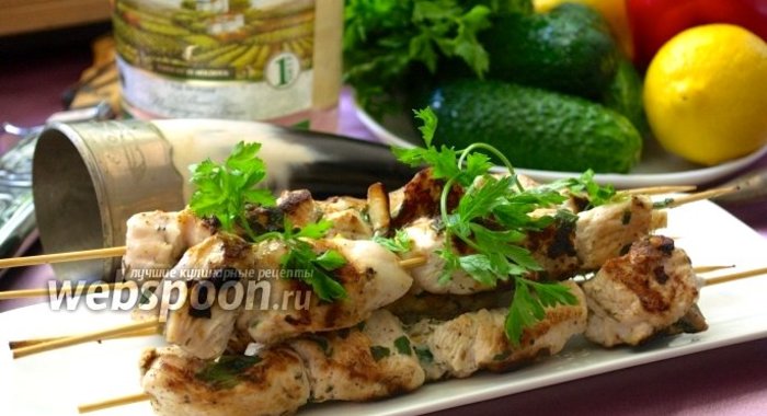Мятный шашлык из курицы