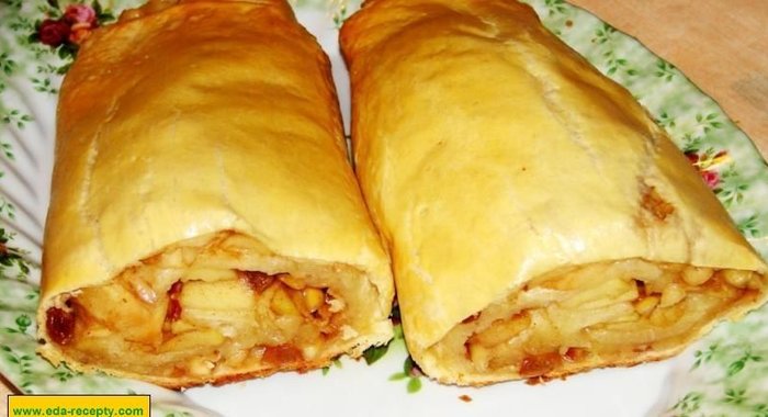 Яблочный рулет тонкий