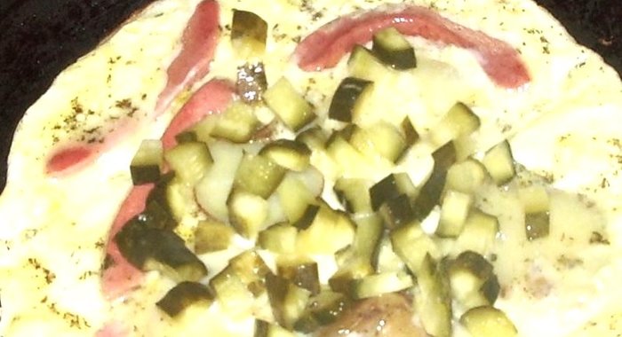 Яичница с огурцами