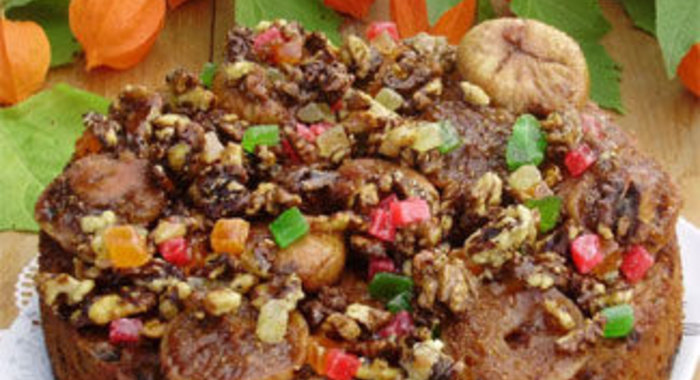 Кекс Сказка с глазированными фруктами и орехами