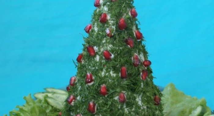 Сырное суфле Ёлка с балыком