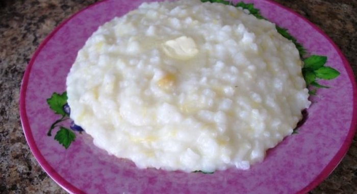 Молочная рисовая каша с тыквой на молоке