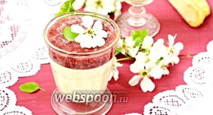 Белый шоколадный крем с клубничным пюре