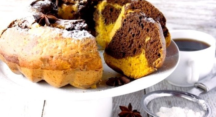 Тыквенно-шоколадный кекс