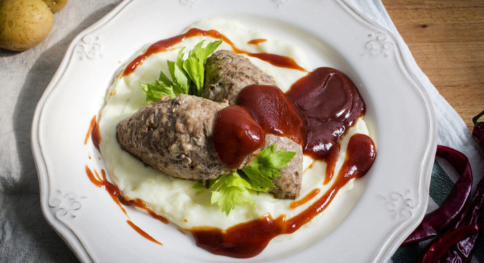 Свиная котлета с соусом барбекю