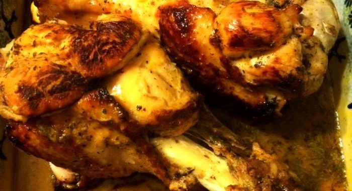 Индейка, запеченая в апельсиново-мятном маринаде