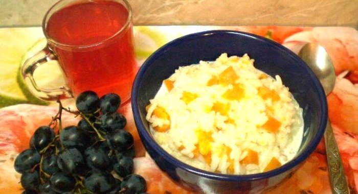 Молочная каша с рисом и тыквой