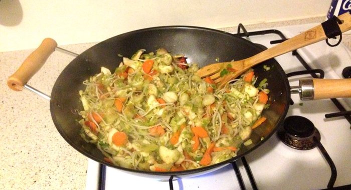 Овощи с креветками по‑китайски