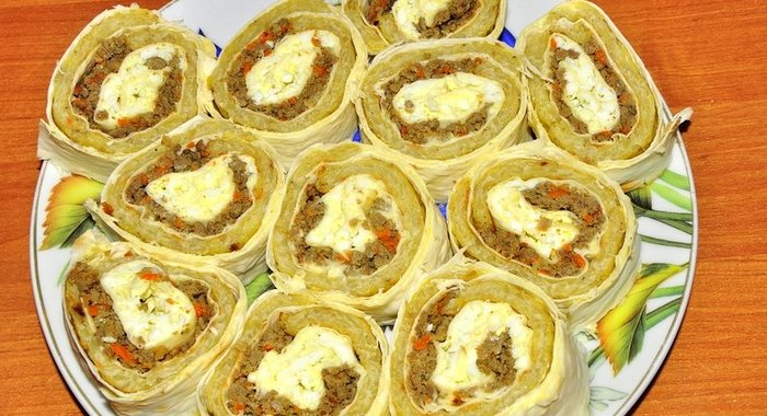 Лаваш с печенью говяжьей