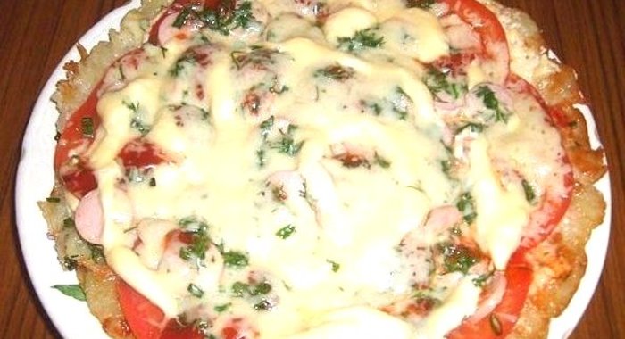 Картофельная пицца на сковороде