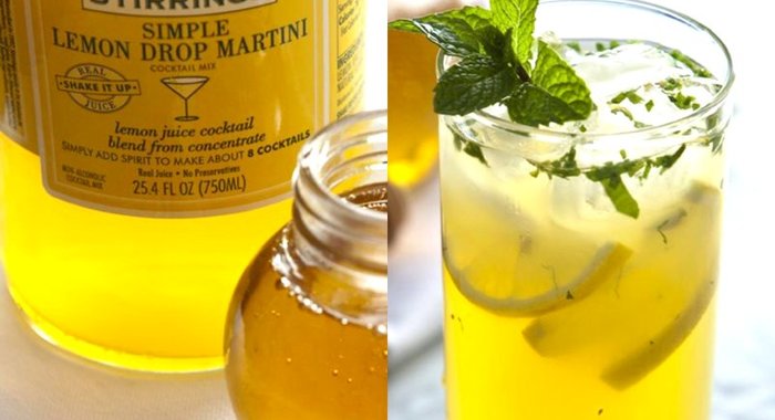 Лимонад с медом и фруктовым чаем