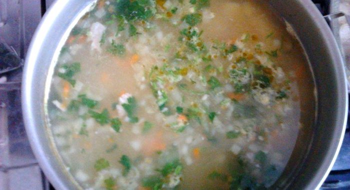 Уха с семгой