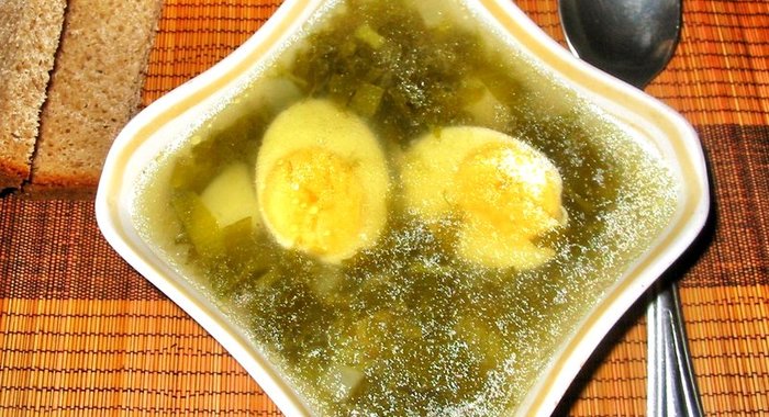 Щавелевый суп на овощном бульоне