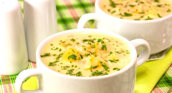 Сырный суп с рисом