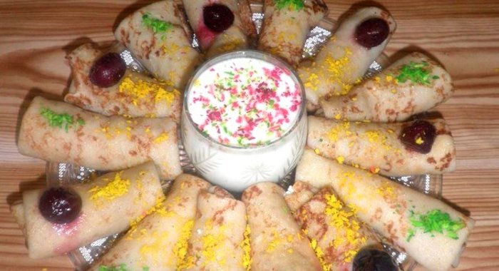 Блинчики с творожной начинкой и с изюмом