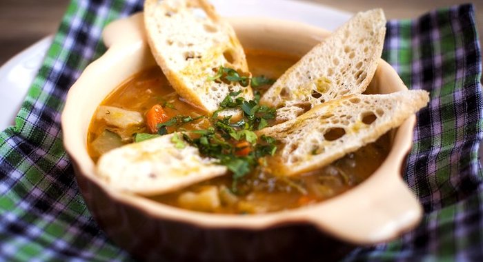 Овощной суп с фасолью «Риболлита» из ресторана Christian