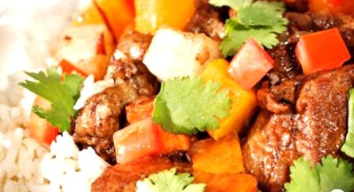 Жаркое из свинины, репы и картофеля