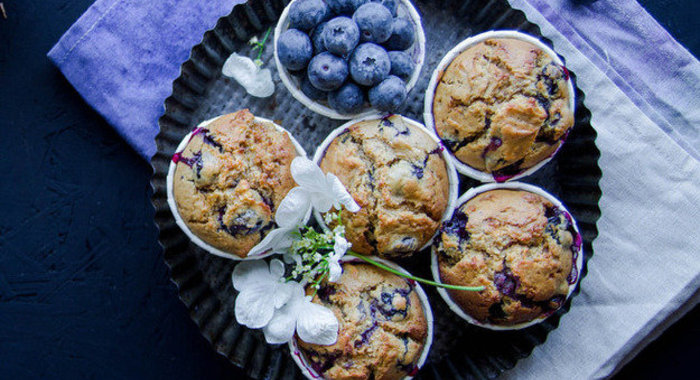 Черничные маффины на рисовом молоке