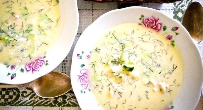 Классическая окрошка на сыворотке