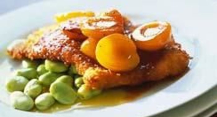 Свиной шницель с абрикосами