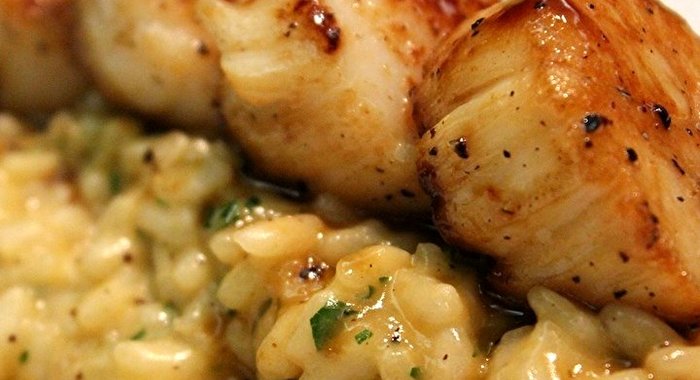 Лимонное ризотто с морепродуктами