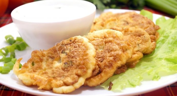 Оладьи с зеленым луком