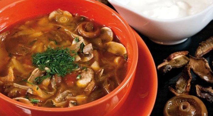 Солянка из квашеной капусты с грибами