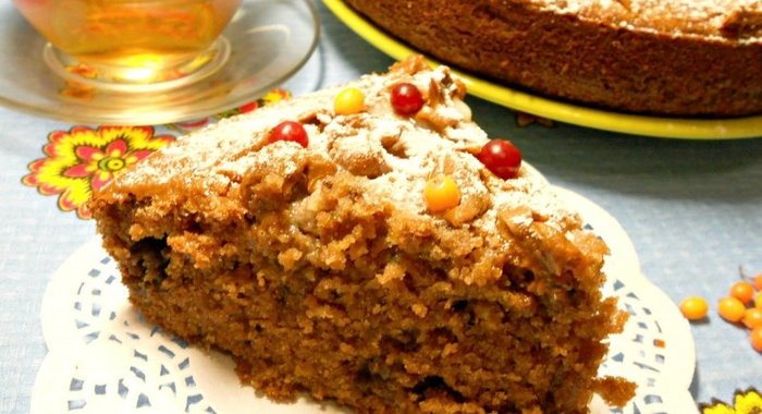 Шоколадный манник с халвой