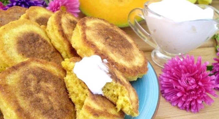 Оладьи из тыквы с манкой