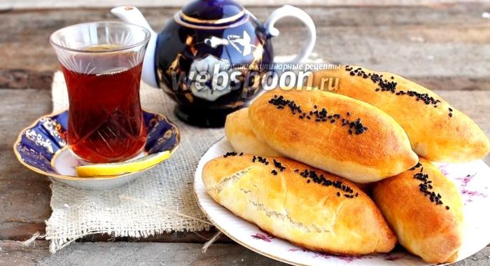 Пирожки на минеральной воде с мясом печёные