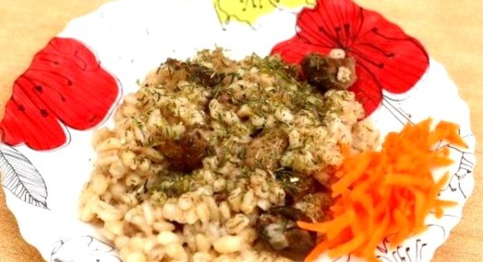 Перловка с грибами в мультиварке