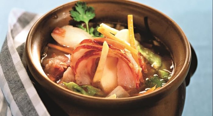 Суп овощной в горшочке