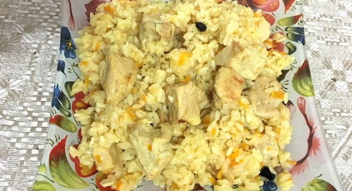 Домашний плов со свининой в казане